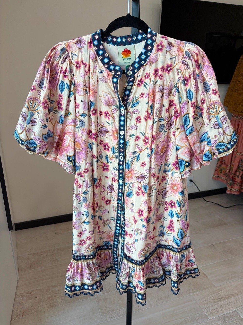 Farm Rio Floral Print Mini Dress - Picture 2 of 6